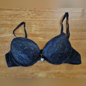 Victoria's Secret Midnight Blue Lace Bra - Sexy Little Things Black Lace Bra 36B
